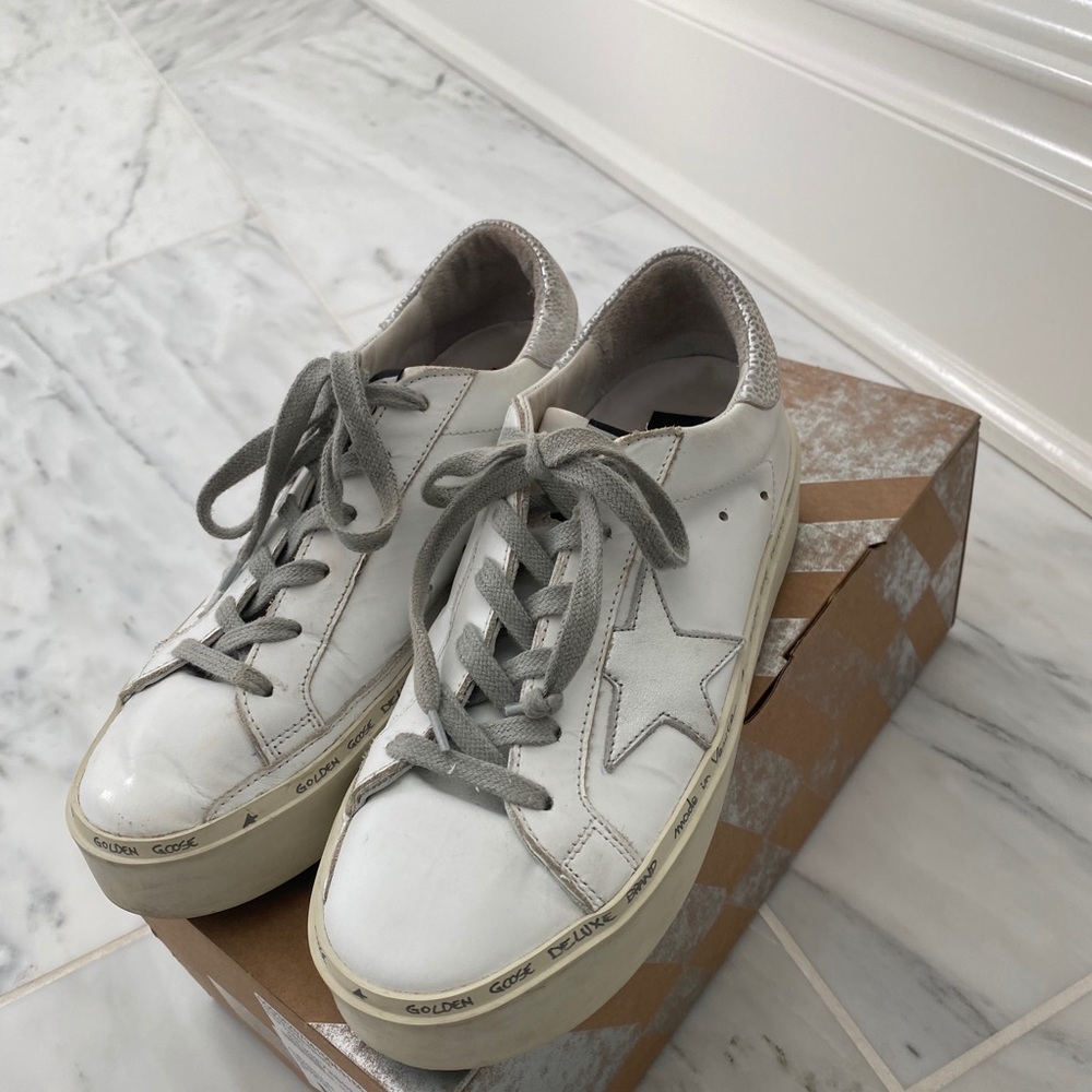 Golden Goose Hi Star Sneaker white/silver size 36